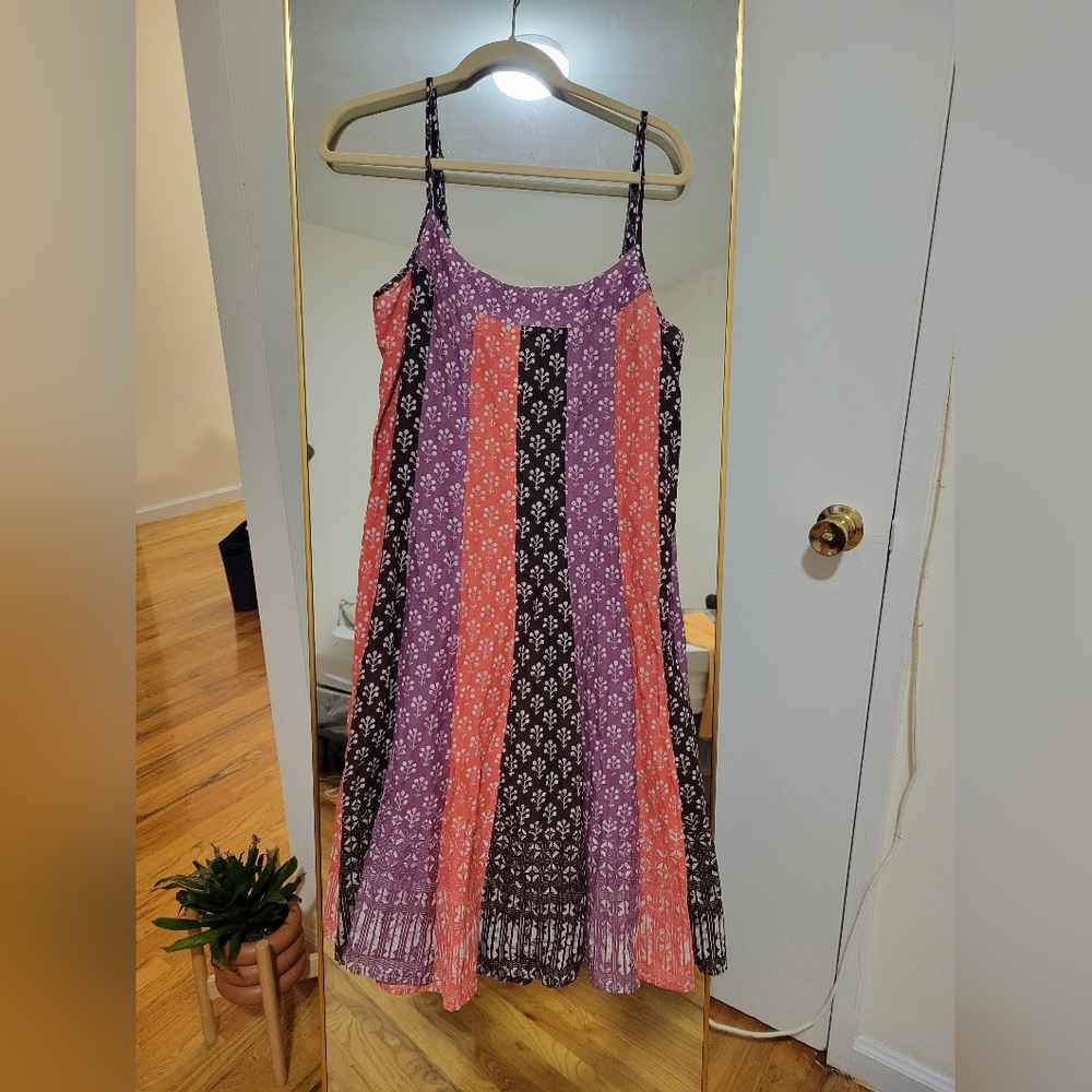 Free People Boho Spaghetti Straps Dress With Mesh Lining Sz 12